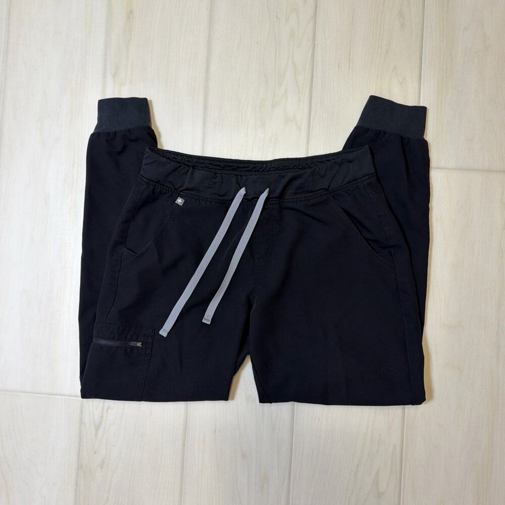 FIGS Black Zamora Jogger Medical Nursing Scrub Pants Utility Workwear Size M
